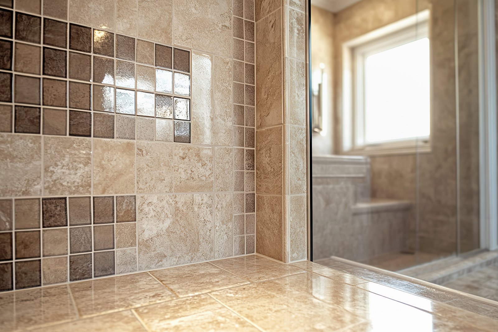 Walk-In Shower Elegant Tile